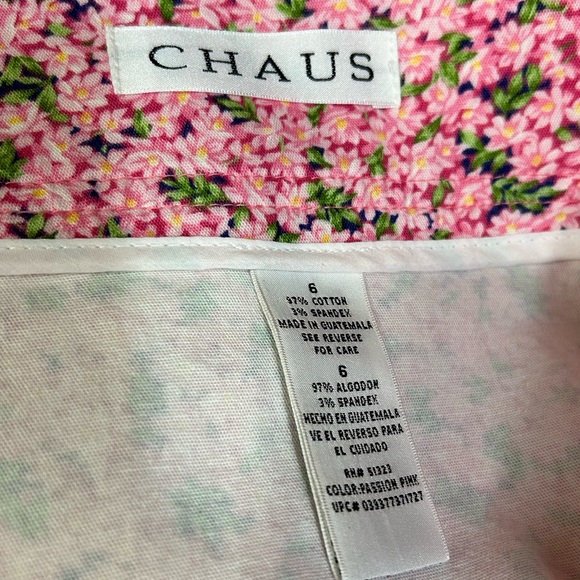 Chaus Pink Floral Cotton Skirt - Picture 7 of 8
